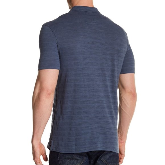 John Varvatos Variegated Stripe Polo Storm Blue - Picture 2 of 5